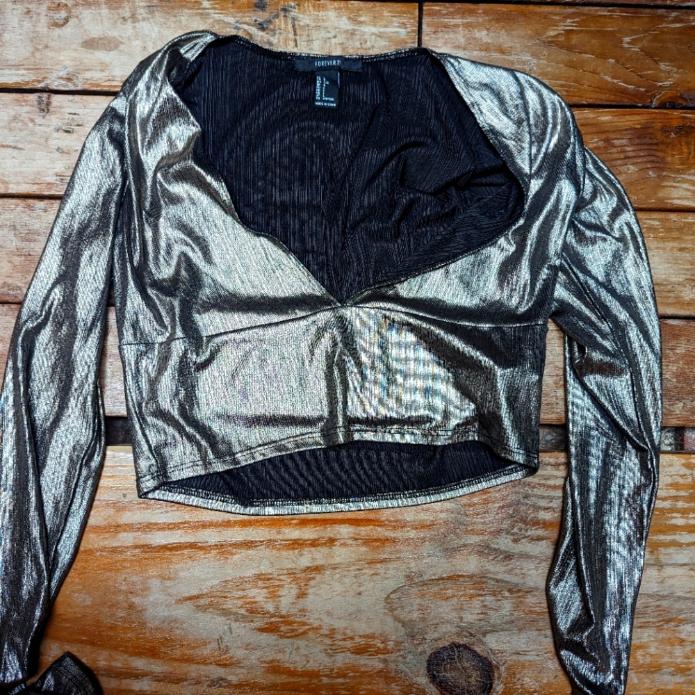 Shimmer V Neck Top